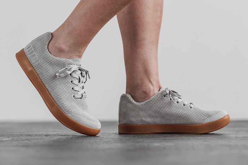 Grey Nobull Arctic Gum Suede Women's Trainers | CA U2019Z